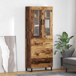 Highboard z szufladą 2 pcs Stare drewno Materiał drewnopochodny