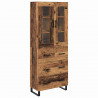 Highboard z szufladą 2 pcs Stare drewno Materiał drewnopochodny