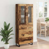 Highboard z szufladą 2 pcs Stare drewno Materiał drewnopochodny