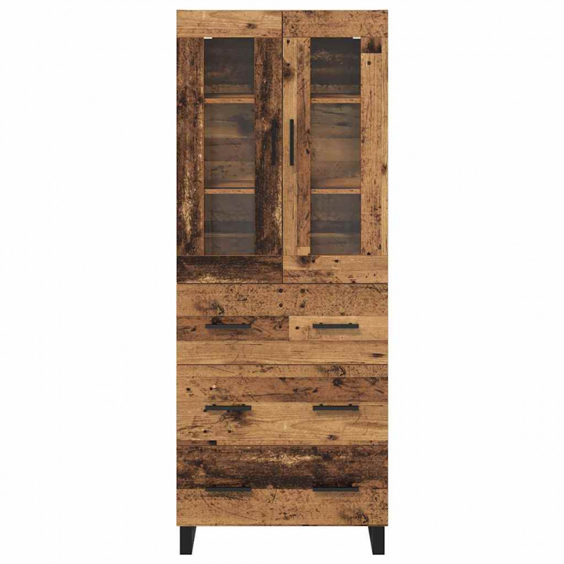 Highboard z szufladą 2 pcs Stare drewno Materiał drewnopochodny
