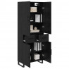 Highboard z szufladą 2 pcs Czarny Dąb 69,5 x 34 x 180 cm
