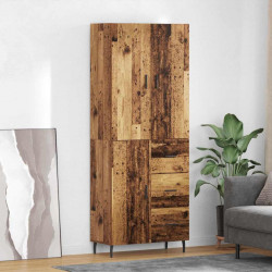 Highboard 2 pcs Stare drewno Drewno inżynieryjne i szkło