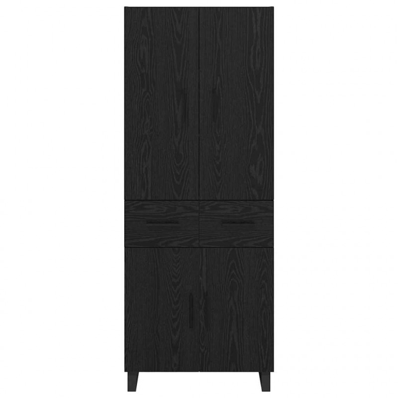 Highboard z szufladą 2 pcs Czarny Dąb 69,5 x 34 x 180 cm