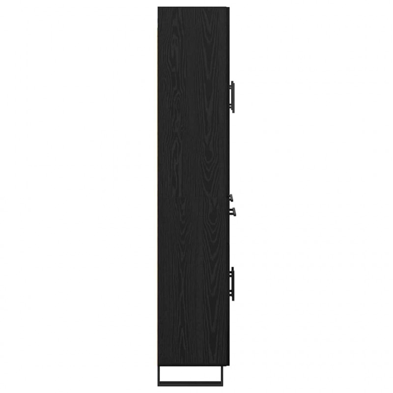Highboard z szufladą 2 pcs Czarny Dąb 69,5 x 34 x 180 cm
