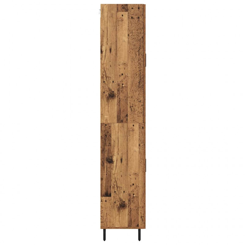 Highboard 2 pcs Stare drewno Drewno inżynieryjne i szkło
