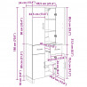 Highboard z szufladą 2 pcs Czarny Dąb 69,5 x 34 x 180 cm