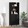 Highboard Czarny Dąb 69,5 x 34 x 180 cm Materiał drewnopochodny