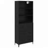 Highboard Czarny Dąb 69,5 x 34 x 180 cm Materiał drewnopochodny