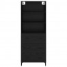 Highboard Czarny Dąb 69,5 x 34 x 180 cm Materiał drewnopochodny