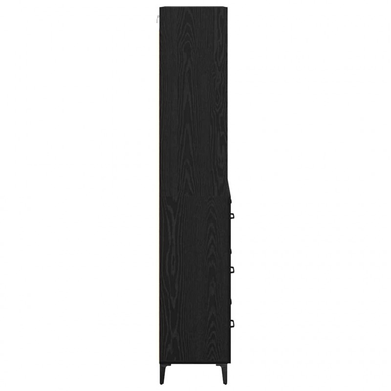 Highboard Czarny Dąb 69,5 x 34 x 180 cm Materiał drewnopochodny