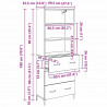 Highboard Czarny Dąb 69,5 x 34 x 180 cm Materiał drewnopochodny