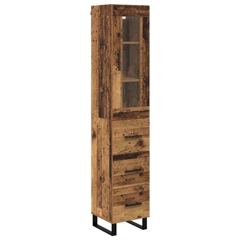 Highboard z szufladą Stare drewno 34,5 x 34 x 180 cm