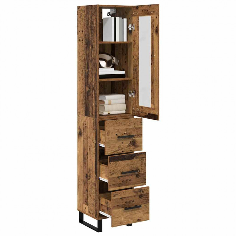 Highboard z szufladą Stare drewno 34,5 x 34 x 180 cm