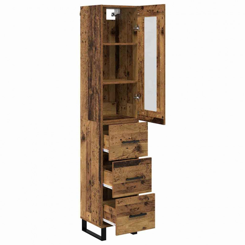 Highboard z szufladą Stare drewno 34,5 x 34 x 180 cm