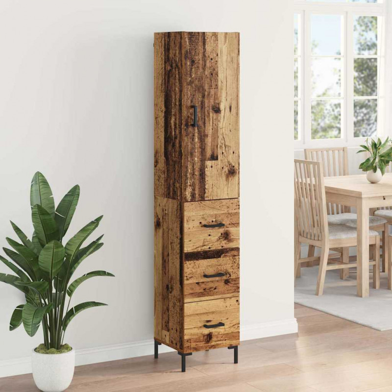 Highboard z szufladą Stare drewno 69,5 x 34 x 180 cm