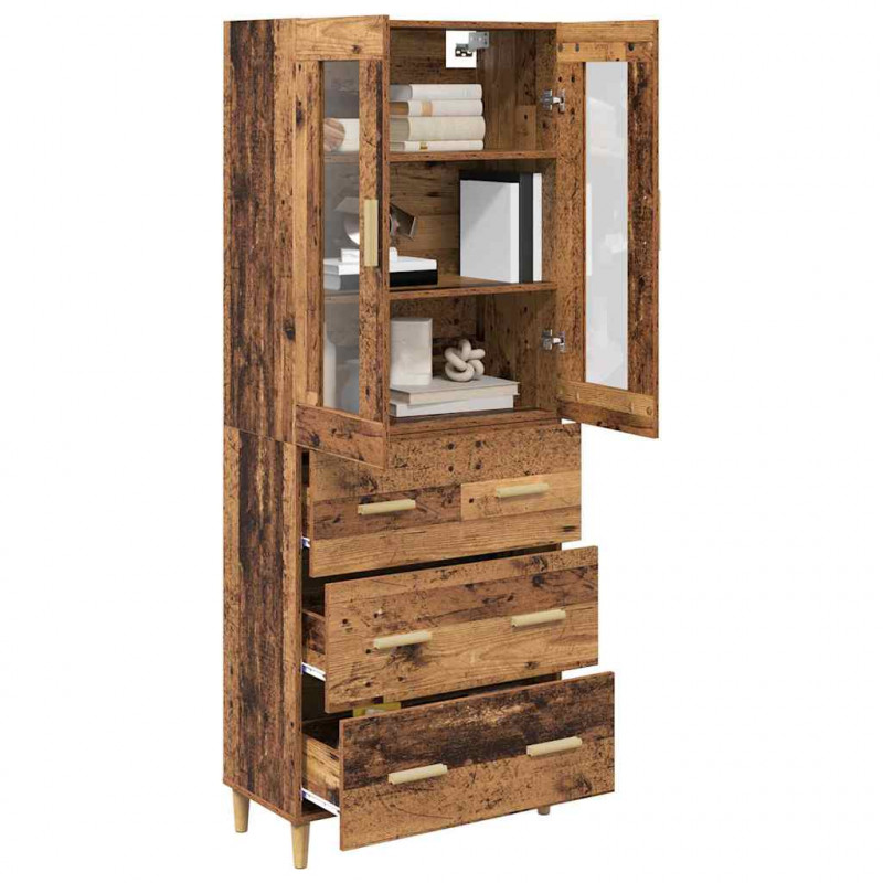 Highboard z szufladą Stare drewno 69,5 x 34 x 180 cm