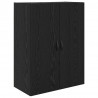 Highboard 2 pcs Czarny Dąb Drewno inżynieryjne i szkło