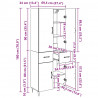 Highboard 2 pcs Czarny Dąb Drewno inżynieryjne i szkło