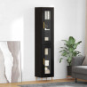 Highboard 2 pcs Czarny Dąb Szkło