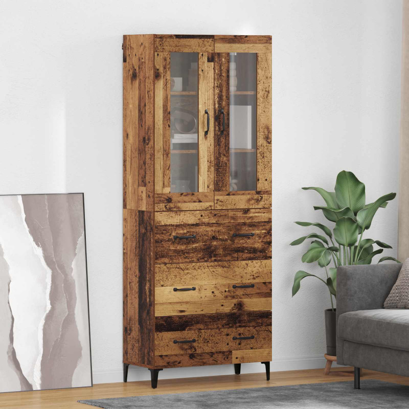 Highboard Montowane na ścianie Stare drewno 69,5 x 34 x 180 cm