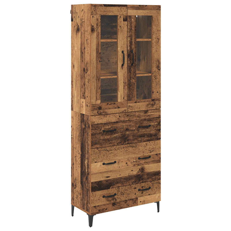 Highboard Montowane na ścianie Stare drewno 69,5 x 34 x 180 cm