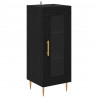 Highboard 2 pcs Czarny Dąb Szkło