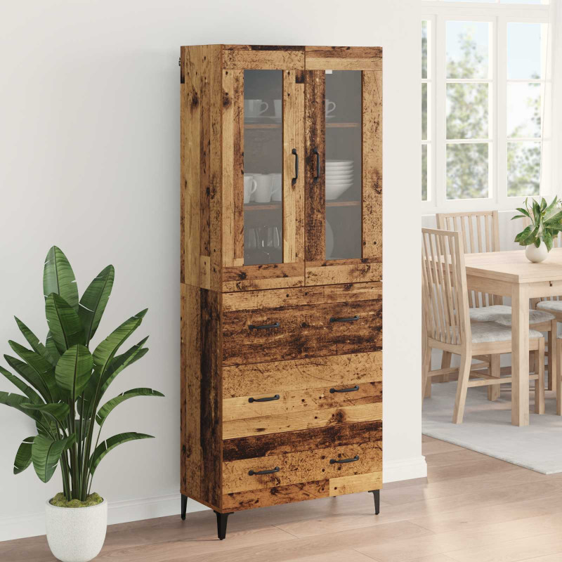 Highboard Montowane na ścianie Stare drewno 69,5 x 34 x 180 cm