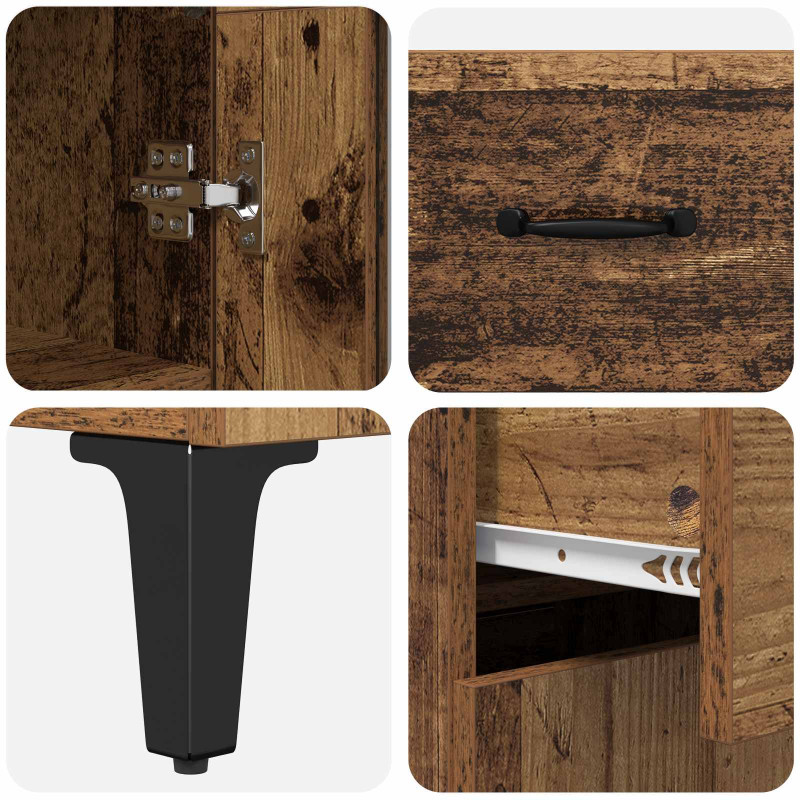 Highboard Montowane na ścianie Stare drewno 69,5 x 34 x 180 cm