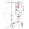 Highboard Montowane na ścianie Stare drewno 69,5 x 34 x 180 cm