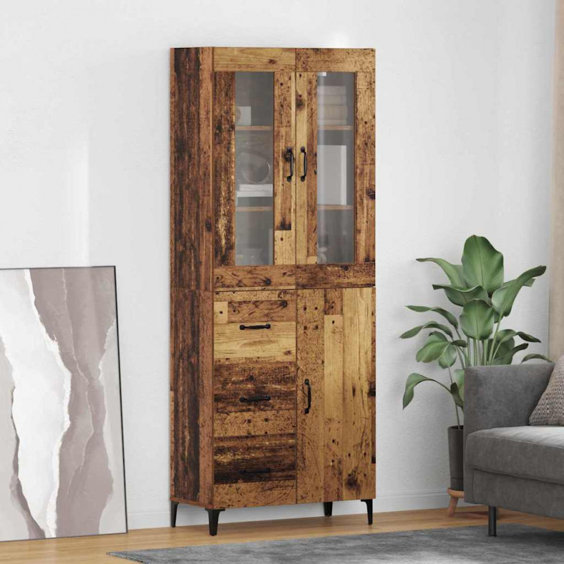 Highboard Montowane na ścianie Stare drewno 69,5 x 34 x 180 cm