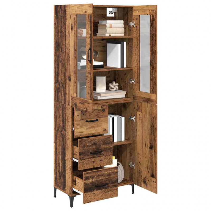 Highboard Montowane na ścianie Stare drewno 69,5 x 34 x 180 cm