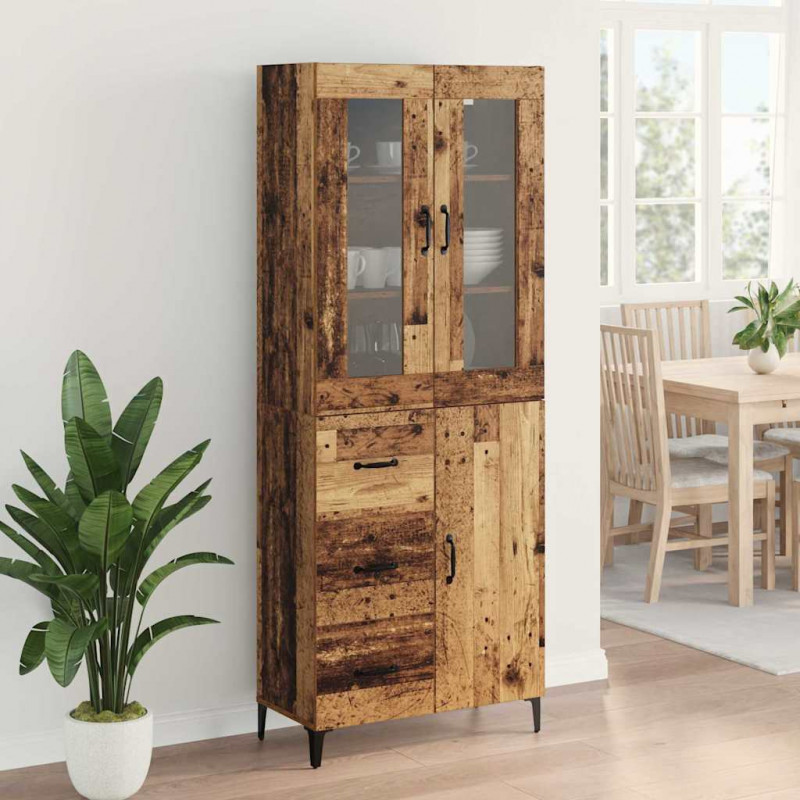 Highboard Montowane na ścianie Stare drewno 69,5 x 34 x 180 cm