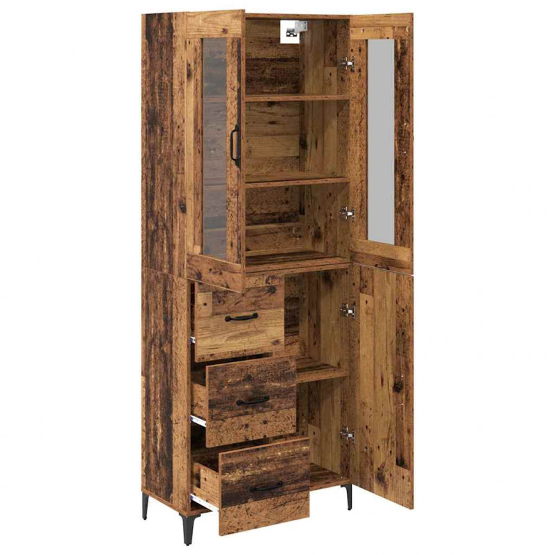 Highboard Montowane na ścianie Stare drewno 69,5 x 34 x 180 cm