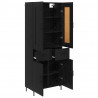 Highboard z szufladą 2 pcs Czarny Dąb Materiał drewnopochodny