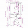 Highboard z szufladą 2 pcs Czarny Dąb Materiał drewnopochodny