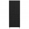 Highboard 2 pcs Czarny dąb Drewno inżynieryjne i szkło