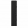 Highboard 2 pcs Czarny dąb Drewno inżynieryjne i szkło