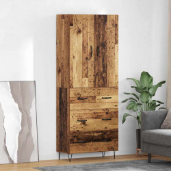 Highboard z szufladą 2 pcs Stare drewno Materiał drewnopochodny