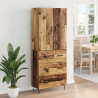 Highboard z szufladą 2 pcs Stare drewno Materiał drewnopochodny