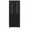 Highboard 2 pcs Czarny Dąb Drewno inżynieryjne i szkło