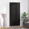 Highboard Czarny Dąb 69,5 x 34 x 180 cm Materiał drewnopochodny