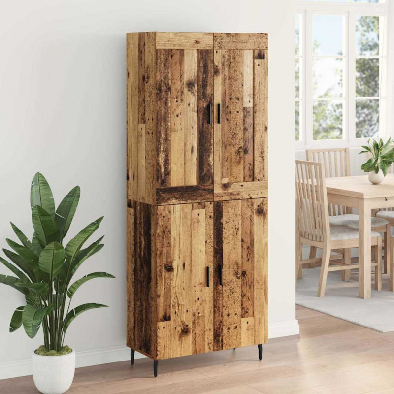 Highboard 2 pcs Stare drewno Materiał drewnopochodny