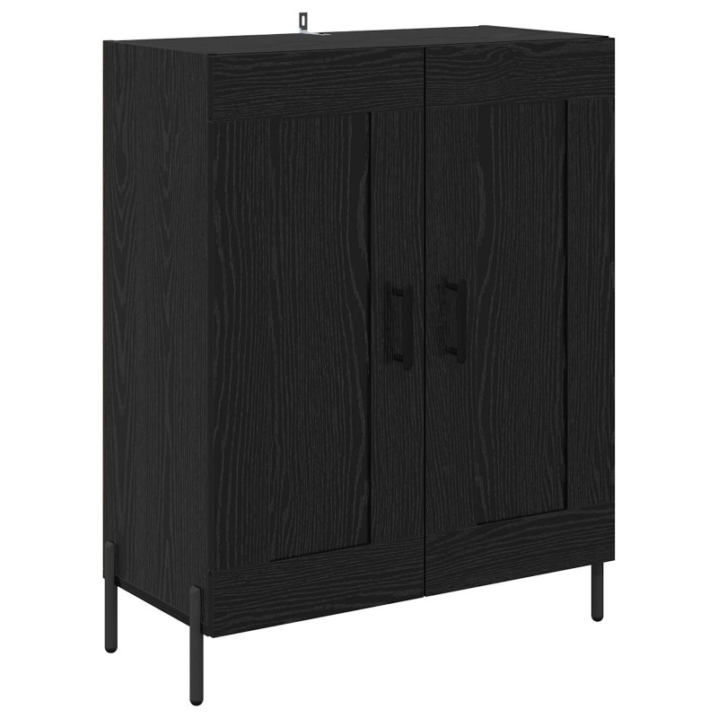 Highboard Czarny Dąb 69,5 x 34 x 180 cm Materiał drewnopochodny