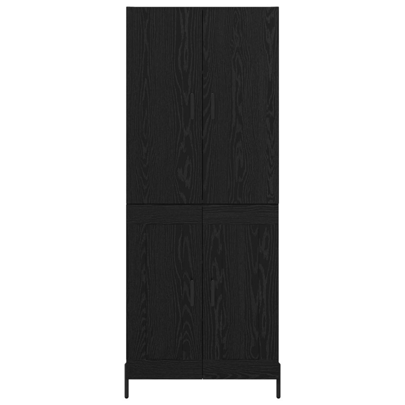 Highboard Czarny Dąb 69,5 x 34 x 180 cm Materiał drewnopochodny