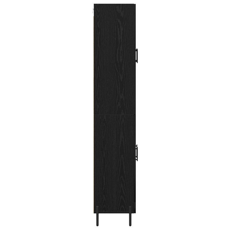 Highboard Czarny Dąb 69,5 x 34 x 180 cm Materiał drewnopochodny