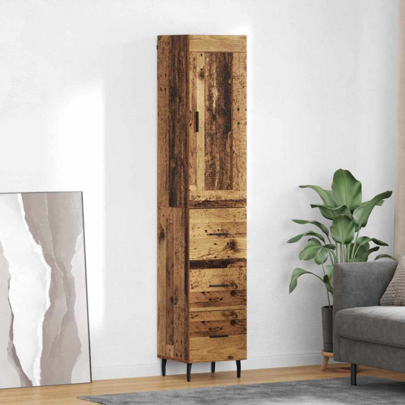 Highboard z szufladą Stare drewno 34,5 x 34 x 180 cm