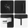 Highboard Czarny Dąb 69,5 x 34 x 180 cm Materiał drewnopochodny