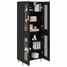 Highboard Czarny Dąb 69,5 x 34 x 180 cm Materiał drewnopochodny