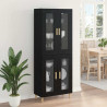 Highboard Czarny Dąb 69,5 x 34 x 180 cm Materiał drewnopochodny