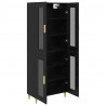 Highboard Czarny Dąb 69,5 x 34 x 180 cm Materiał drewnopochodny